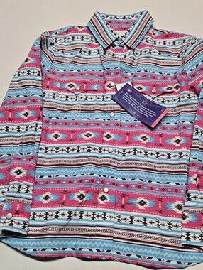 Panhandle NWT sz S Kids Pearl Snap Shirt Aztec Shirt Western Long Sleeve